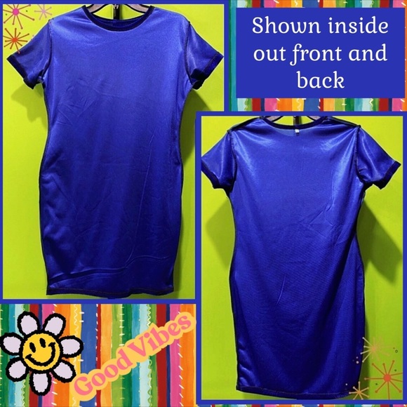 NWOT JRS XL VELOUR STRETCH MINI DRESS SHIMMERY SAPPHIRE BLUE BODYCON LIGHTWEIGHT - Picture 9 of 14